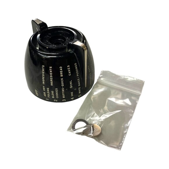 Vintage Sunbeam Mixmaster Model 12 Speed Dial Knob Black Gold Replacement Part - Picture 2 of 12